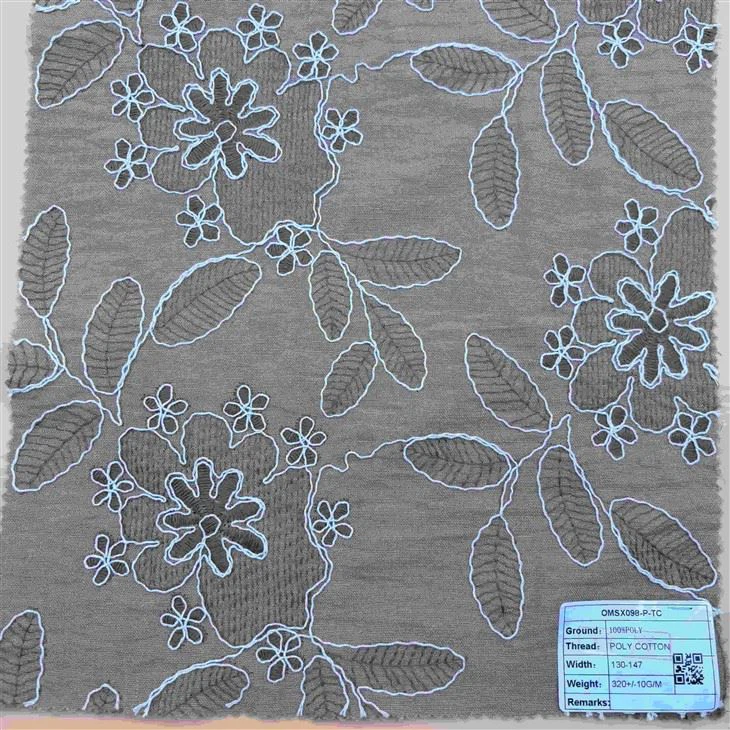 Embroidered Drapery Fabric