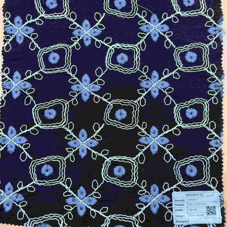 Embroidered Linen Viscose - Natural