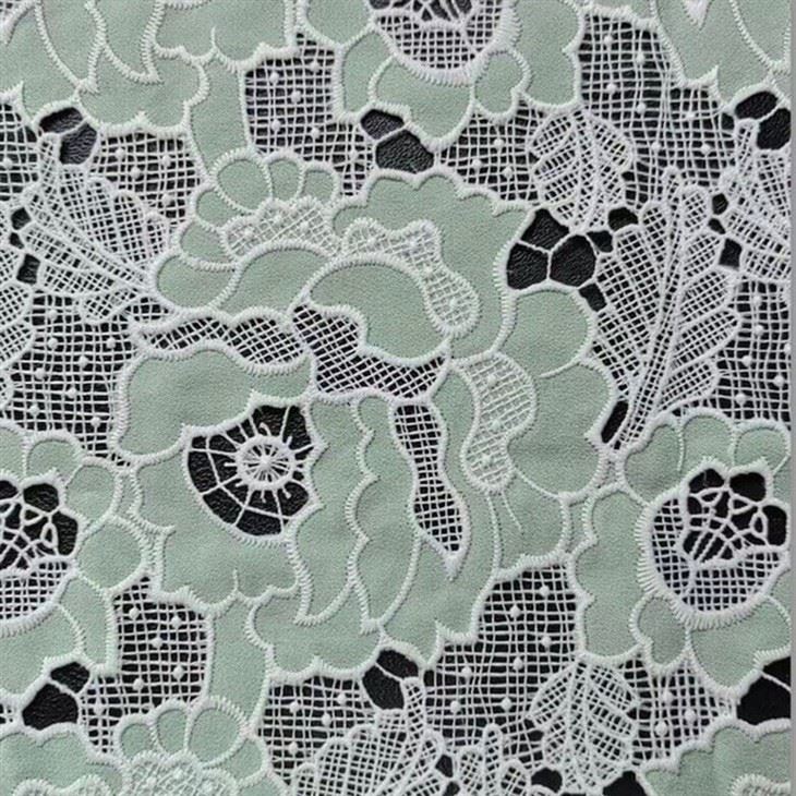 Fancy Cord Embroidery Laser Lace Fabrics For Women