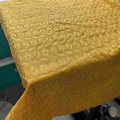 Eyelet Shiny Stitched Embroidery Poly Fabric