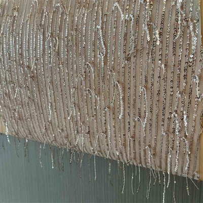 Gold Fringe Sequin Fabric